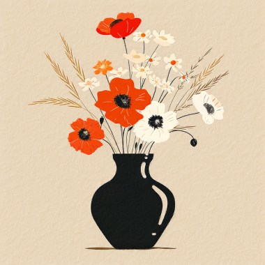 Illustraties van Vaas met bloemen